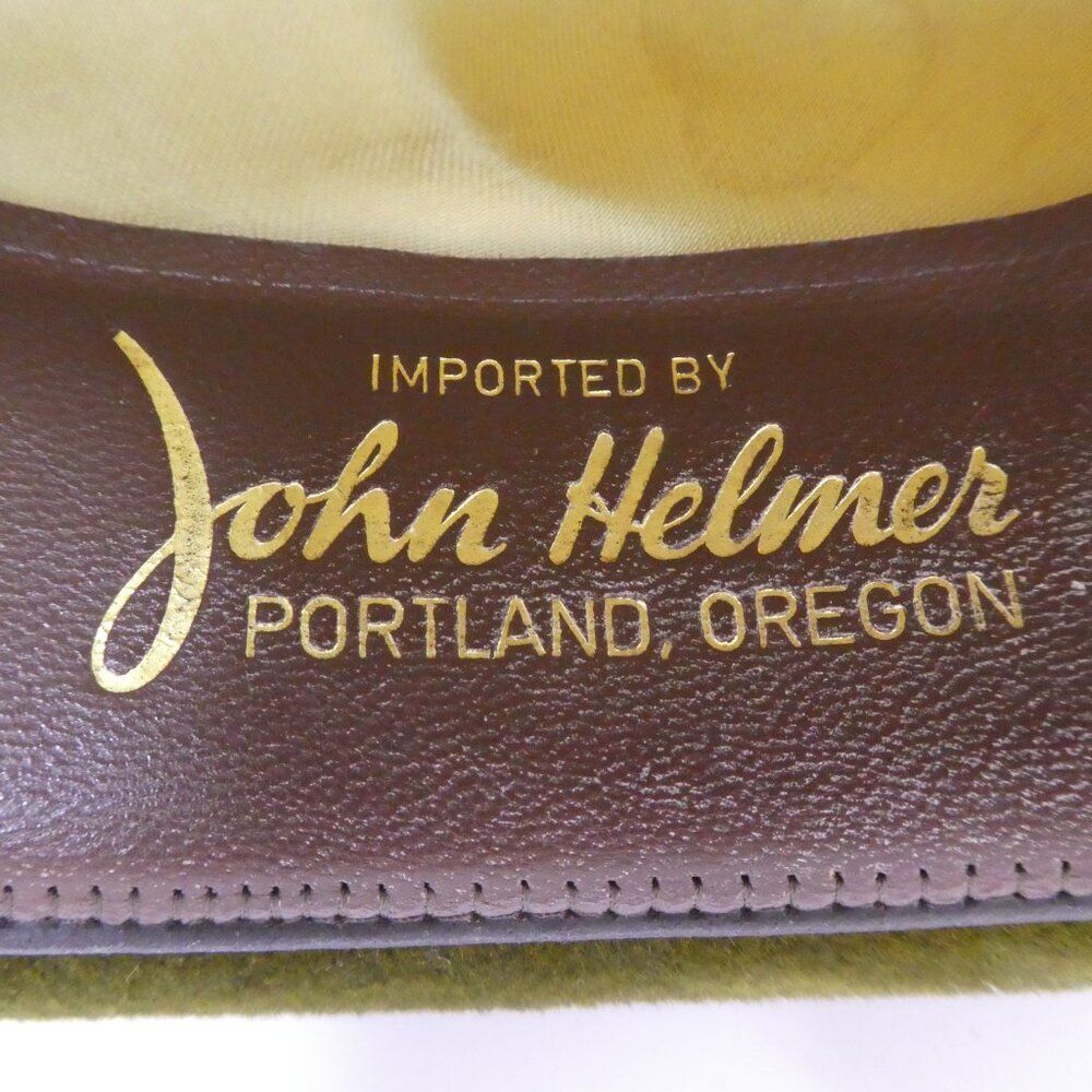 Vintage P&C Habig Vienna Ventilo John Helmer Green Velvet Rope Detail Fedora Hat - Picture 10 of 10